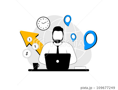 Open International Branch Of Small Business. Successful Overseas Branch Office or Subsidiary. Global Business Expansion and International Cooperation. Vector illustration isolated on white background 109677249