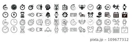 さまざまな形状の時計アイコンセット 109677312