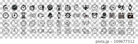 さまざまな形状の時計アイコンセット 109677312