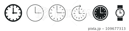 さまざまな形状の時計アイコンセット 109677313