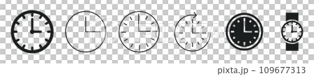 さまざまな形状の時計アイコンセット さまざまな形状の時計アイコンセット 109677313