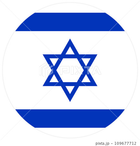 Israel Flag Icon Banner in Vector Cartoon Style 109677712