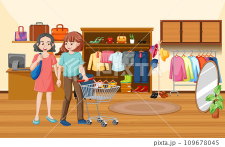 Female couple shopping at the mall 109678045