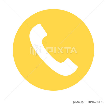 シンプルな黄色の電話マーク 109678130