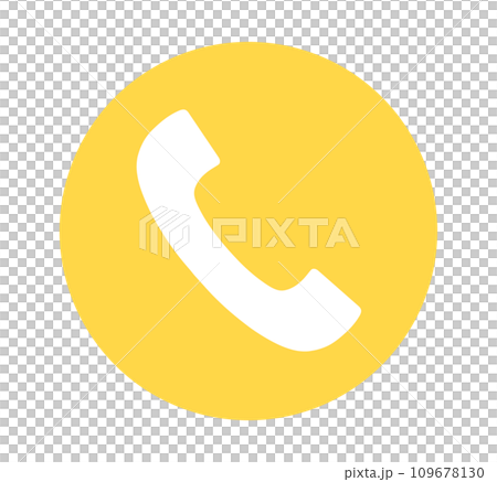 シンプルな黄色の電話マーク 109678130