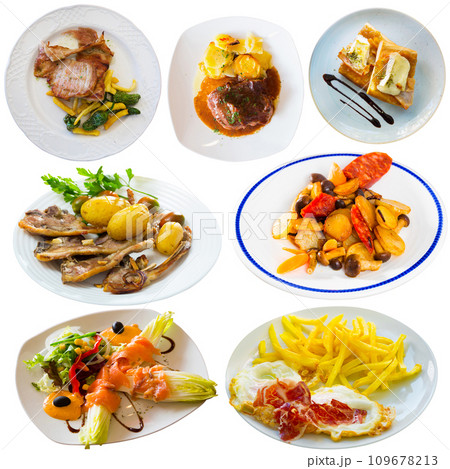Collage of Catalan cuisine dishes 109678213