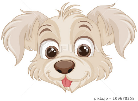 Cute dog face cartoon isolated 109678258