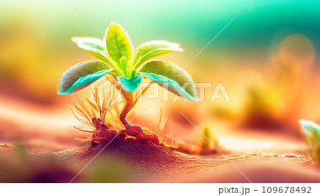 砂漠に芽吹く植物 砂漠に芽吹く植物 109678492