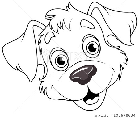 Coloring Page Outline of Cute Dog 109678634