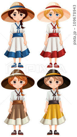 Cute Woman Wearing Asian Dress 109678943