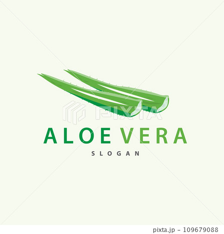 Aloe Vera Logo Design Simple Illustration Health Herbal Plant Grass 109679088