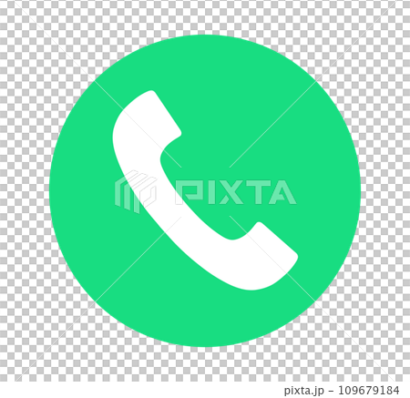 シンプルな緑色の電話マーク シンプルな緑色の電話マーク 109679184