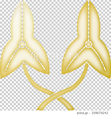 家紋 軸違い並び葉沢瀉【金色】 家紋 軸違い並び葉沢瀉【金色】 109679242