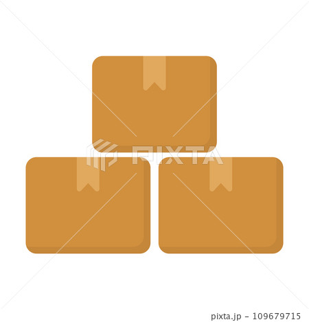 積まれたダンボール箱のアイコン。ベクター。 109679715