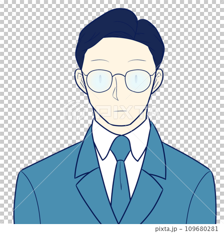 戴著鏡片混濁眼鏡的男子 戴著鏡片混濁眼鏡的男子 109680281