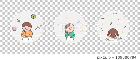 勉強が苦手でわからない子供たち 勉強が苦手でわからない子供たち 109680794