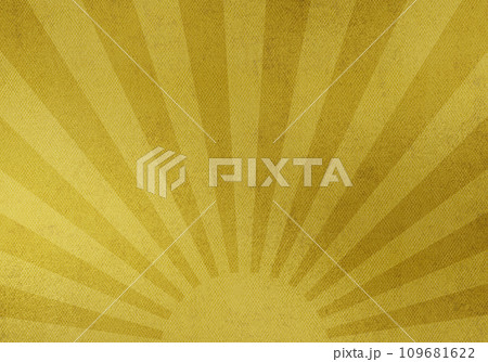 朝日、大和の金箔の背景デザイン素材イラスト、和柄、和風、日本、金紙、金色　 109681622