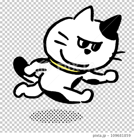 A spotted cat with black and white eyes and a grin A spotted cat with black and white eyes and a grin 109681859
