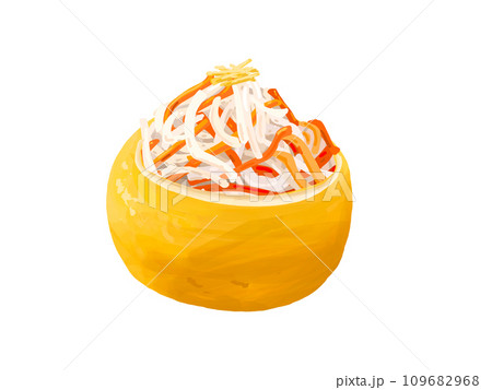 なます　紅白　柚子　ゆず　酢の物　おせち　正月　お正月　謹賀新年　年賀状　縁起物　イラスト　年賀 109682968