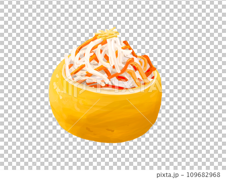 なます　紅白　柚子　ゆず　酢の物　おせち　正月　お正月　謹賀新年　年賀状　縁起物　イラスト　年賀 109682968