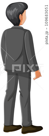 Silhouette of a Man Standing from Behind 109683051