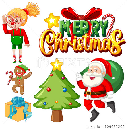 Merry Christmas Object Decoration Item Collection Merry Christmas Object Decoration Item Collection 109683203