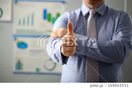 Male arm show OK or confirm during conference Male arm show OK or confirm during conference 109683551