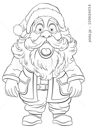 Surprised Santa Claus Cartoon Character Standing 109684054