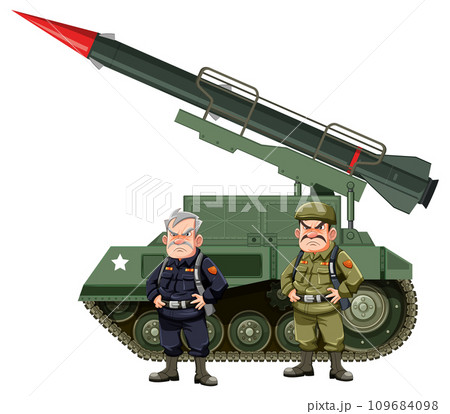 Tank with Missile and Army Soldiers 109684098