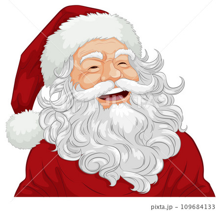 Cheerful Santa Claus Cartoon with a Happy Smile 109684133