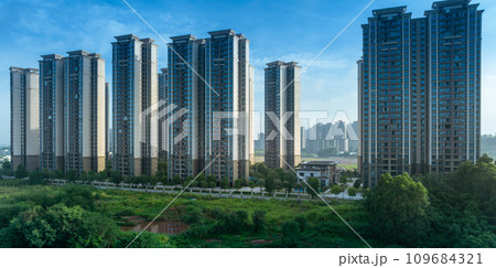 Aerial view of urbanization in China Aerial view of urbanization in China 109684321