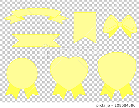 Various ribbons crayon touch illustrations [set] 109684396