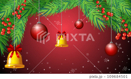 Festive Christmas Background with Christmas Tree Decoration Festive Christmas Background with Christmas Tree Decoration 109684501