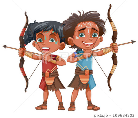 Native American Tribe Kid Archer Native American Tribe Kid Archer 109684502