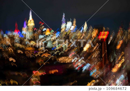 Bokeh background New York City skyline colorful lights at night Bokeh background New York City skyline colorful lights at night 109684672