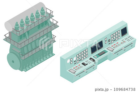アイソメトリックイラスト:船のエンジン アイソメトリックイラスト:船のエンジン 109684738
