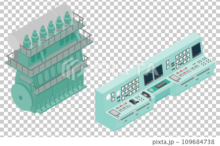 アイソメトリックイラスト:船のエンジン アイソメトリックイラスト:船のエンジン 109684738