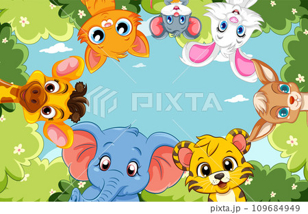 Empty Banner Template with Wild Animals 109684949