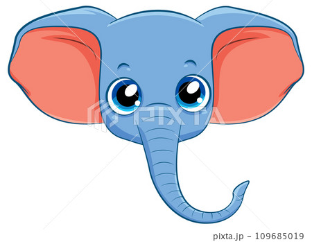 Isolated simple elephant head 109685019