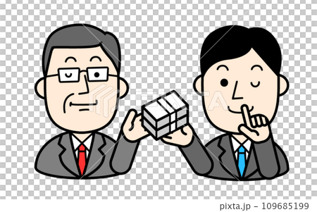 Simple character illustration: Politician handing over slush money 109685199