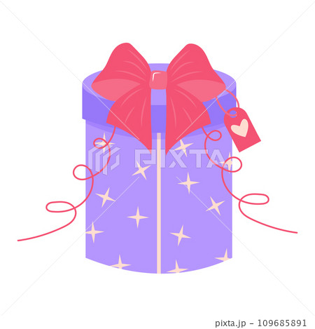 Gift box with ribbon and bow. Present isolated on white background. Gift box with ribbon and bow. Present isolated on white background. 109685891