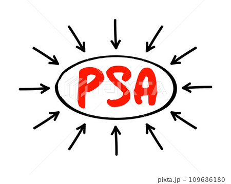 PSA Professional Services Automation - software designed to assist professionals with project management and resource management, acronym text concept with arrows 109686180