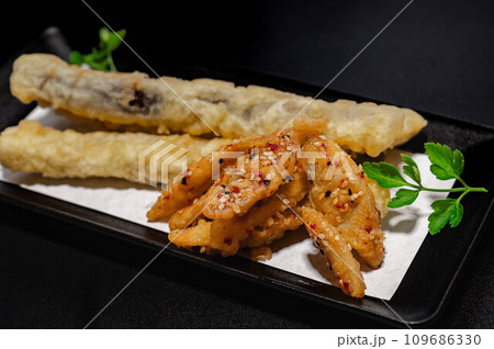 ごぼうの甘辛揚げと天ぷら 109686330