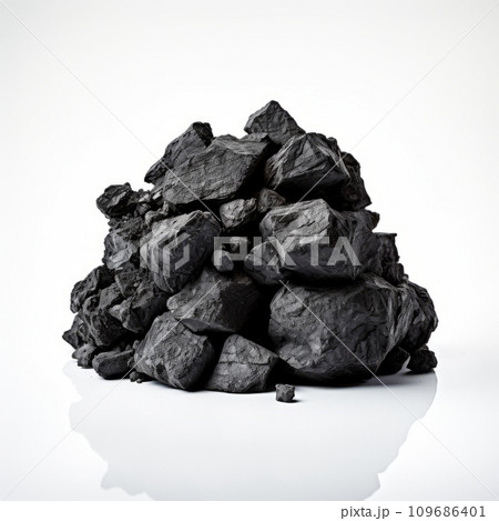 Coal pile isolated in white background 109686401