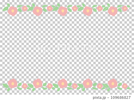 Cute flower line frame at the top and bottom Cute flower line frame at the top and bottom 109686827