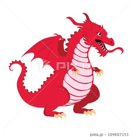 Cartoon red dragon Cartoon red dragon 109687153