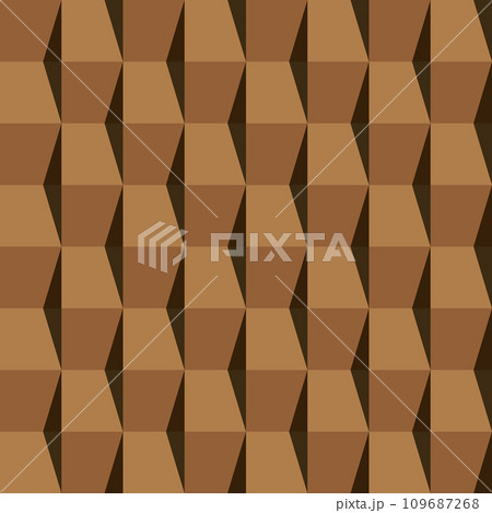 Brown roof tiles pattern. 3D like vector seamless pattern. 109687268