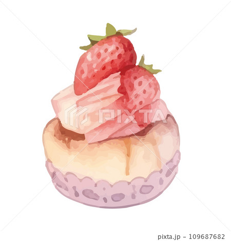 水彩で描いたケーキのイラスト 水彩で描いたケーキのイラスト 109687682