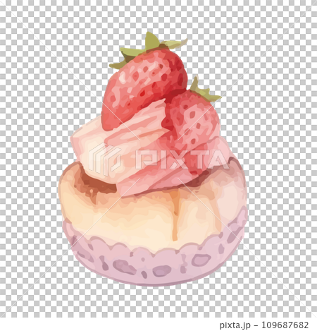 水彩で描いたケーキのイラスト 水彩で描いたケーキのイラスト 109687682