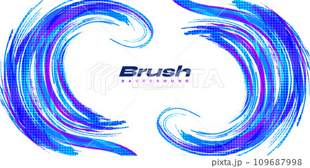 Abstract and Colorful Grunge Brush Background with Halftone Effect. Brush Stroke Illustration for Banner, Poster, or Sports Background. Scratch and Texture Elements For Design Abstract and Colorful Grunge Brush Background with Halftone Effect. Brush Stroke Illustration for Banner, Poster, or Sports Background. Scratch and Texture Elements For Design 109687998